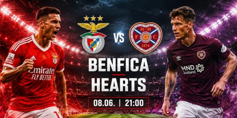 Benfica vs Hearts có phong độ khác hẳn nhau